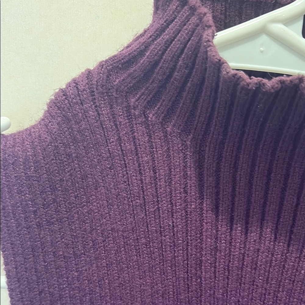 Zara Deep Purple Ribbed Knit Top - Picture 3 of 5